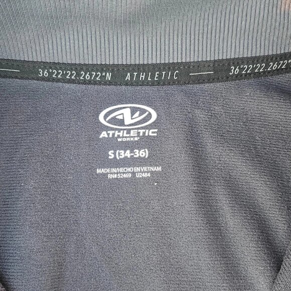 Athletic Works Men Track Jacket Charcoal Black Zip Up Tricot Size S 34-36 NWT - Picture 9 of 12